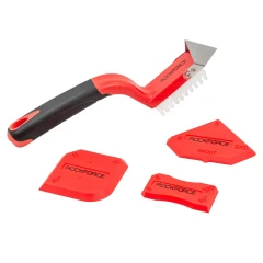 Набор шпателей с нейлоновой щеткой для выравнивания силикона 4пр, в блистере
