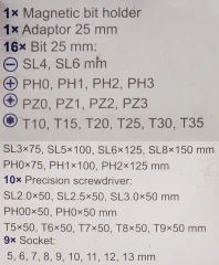 Отвертки в комплекте с битами, набор 44пр.