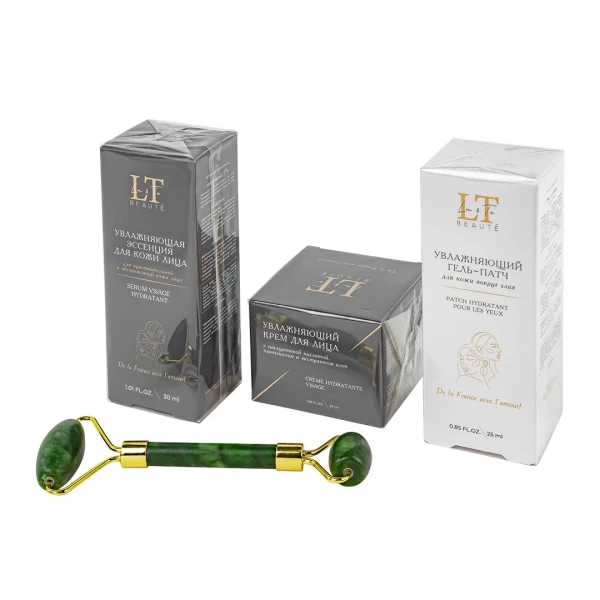 Набор косметики (гель-патч.эссенция для лица.крем для лица,ролликовый массажер)