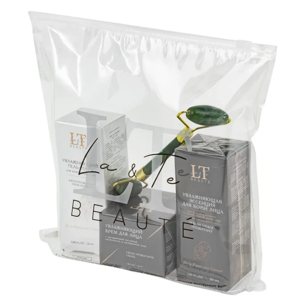 Набор косметики (гель-патч.эссенция для лица.крем для лица,ролликовый массажер)