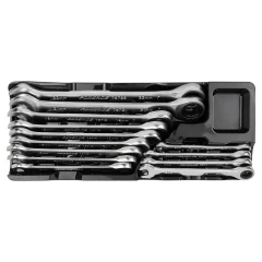 Набор ключей комбинированных трещоточных, 13пр. (8,10-19,21,22мм),в металлическом кейсе