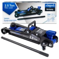 Домкрат подкатной гидравлический низкопрофильный 3т (поворотная ручка 360°,h min 85мм, h max 385мм)