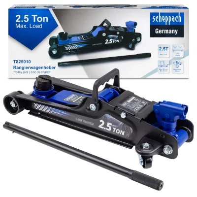 Домкрат подкатной гидравлический низкопрофильный 3т (поворотная ручка 360°,h min 85мм, h max 385мм)