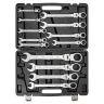 Набор ключей комбинированных трещоточных с шарниром 13пр.