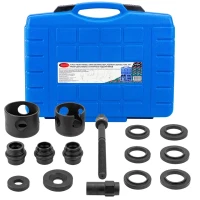 Набор инструментов для замены ступичных подшипников 15пр. (внешние диаметры: 62, 64, 66, 68, 72, 74мм), в кейсе