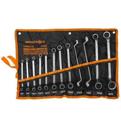 Ключи накидные, отогнутые на 75град., набор 12пр. (6х7, 8х9, 10х11, 12х13, 14х15, 16х17, 18х19, 20х22, 21х23, 24х27, 25х28, 30х32мм)