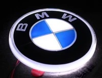 Значок с подсветкой 3D BMW WHITE 8,2см