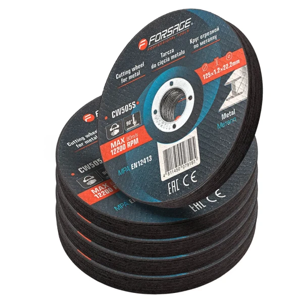 Круг отрезной по металлу и нержавеющей стали 125x1.2x22.2мм (к-т 50 шт)