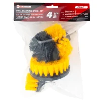 Набор сменных щеток для уборки/химчистки под шуруповерт 4пр: кругл.90х75мм,плоск.50х25мм,100х25мм,удлинитель 150мм.