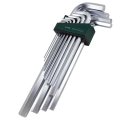 Набор ключей Г-образных 6-гранных экстра длинных 13пр.(2, 2.5, 3-8, 10, 12, 14, 17, 19мм)в пластиковом держателе