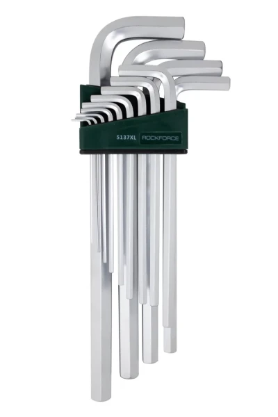 Набор ключей Г-образных 6-гранных экстра длинных 13пр.(2, 2.5, 3-8, 10, 12, 14, 17, 19мм)в пластиковом держателе