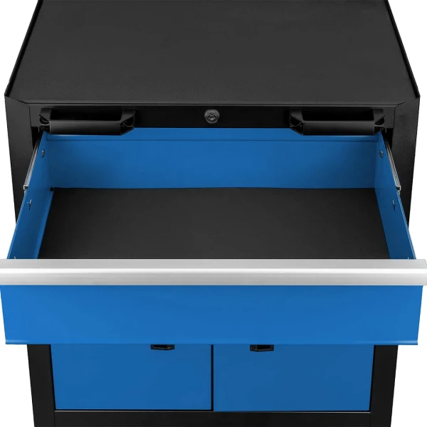 Комплект металлической гаражной мебели (тележка 2шт., модуль со шкафчиками, стол, шкаф) 2362х500х2050мм