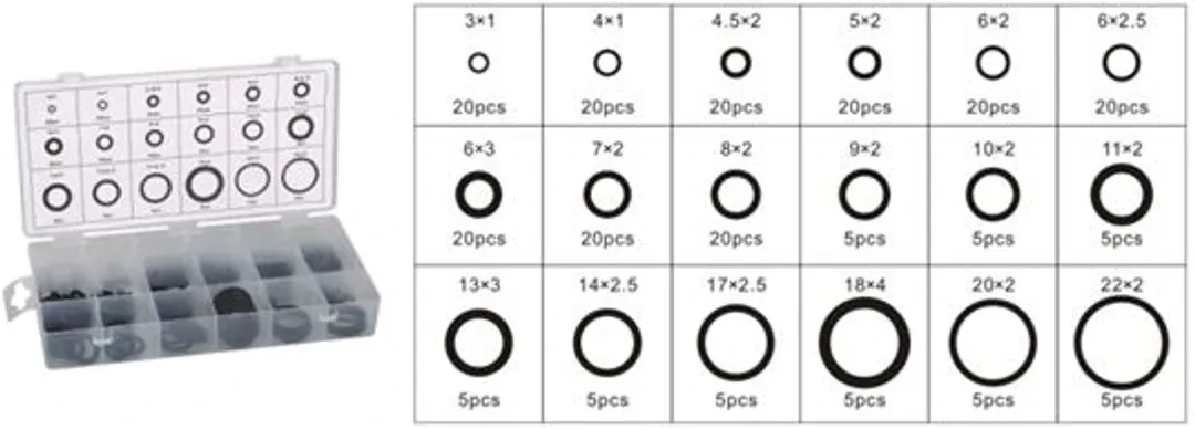 Кольца уплотнительные резиновые маслобензостойкие, 225пр.