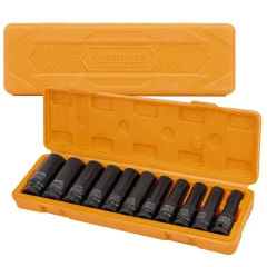 Головки ударные глубокие, набор 11пр., 1/2''(6гр.)