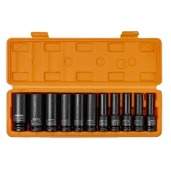 Головки ударные глубокие, набор 11пр., 1/2''(6гр.)