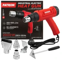 Фен промышленный электрический с насадками 2000Вт