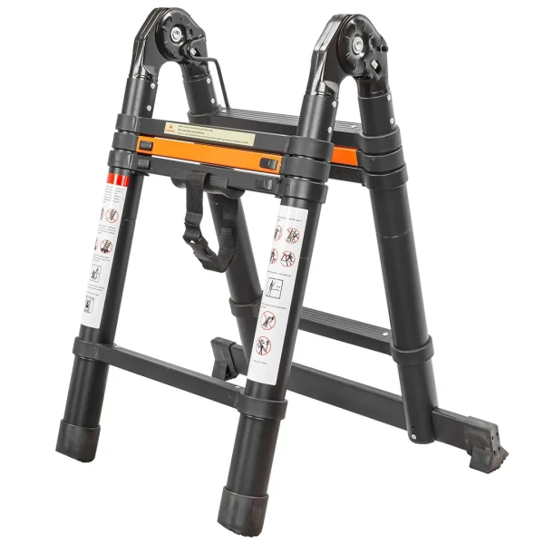 Лестница-стремянка телескопическая алюминиевая многофункциональная (1.3+1.3м, 4+4ступенек, max нагрузка 150кг, вес 10.2кг)