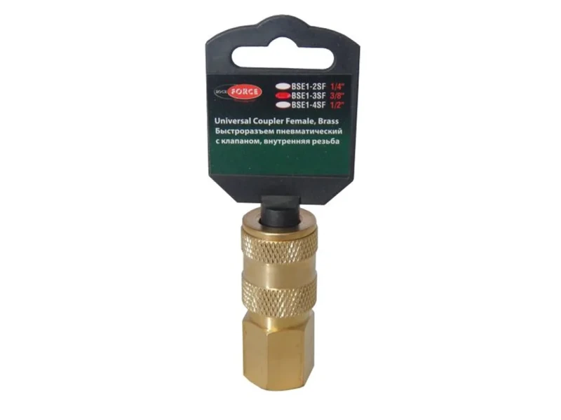 Быстроразъем пневматический с клапаном, внутренняя резьба 3/8''(в пластиковом держателе)