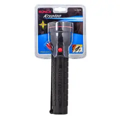 Фонарик переносной влагонепроницаемый в прорезиненном усиленном корпусе Sonca Krypton(KPR103, 3xD/R20/UM1,яркость луча увеличена на 70%)в блистере
