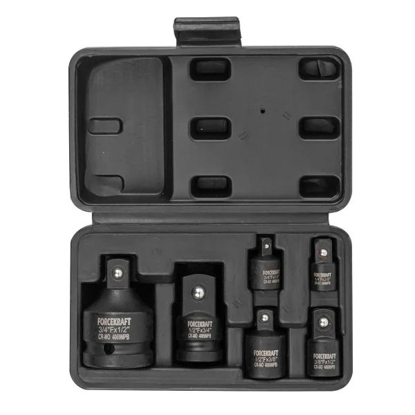 Набор адаптеров ударных, 6пр.(1/4''(F)x3/8''(M),3/8''(F)x1/4''(M),3/8''(F)x1/2''(M),1/2''(F)x3/8''(M),1/2''(F)x3/4''(M),3/4''(F)x1/2''(M)в кейсе