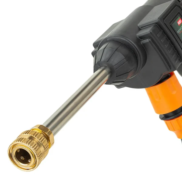 Мойка высокого давления аккумуляторная (24В,15 Бар,2.8 л/мин, батарея 1500 мАч, зарядка 3-5ч, щеточный двигатель)