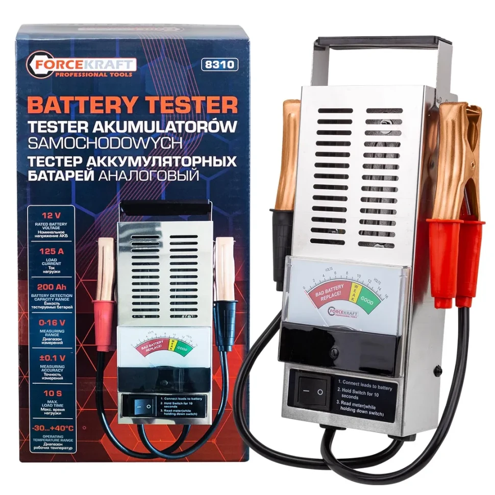 Тестер аккумуляторных батарей аналоговый (12V, 115А)