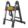 Лестница-стремянка телескопическая алюминиевая многофункциональная (1.6+1.6м, 5+5ступенек, max нагрузка 150кг, вес 12кг)