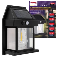 Светильник светодиодный на солнечной батарее с датчиком движения черный (3.7В/1200мАч,SMD2835,3500-4000,t зарядки 5-7ч,t работы 10-12ч)