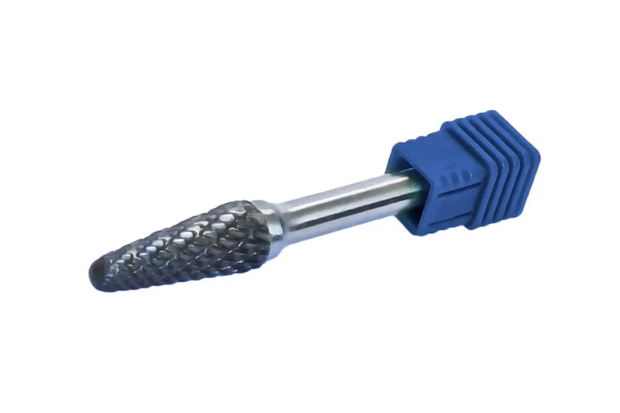 Шарошка коническая скругленная удлиненная по металлу(Ø 16мм,Ø хвостовика 6мм),в пластиковом футляре