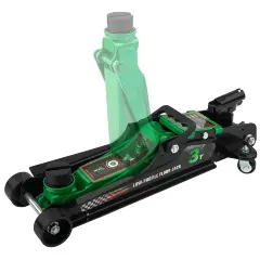 Домкрат подкатной гидравлический низкопрофильный 3т (усиленный корпус,поворотная ручка 360°,h min 85мм, h max 385мм)