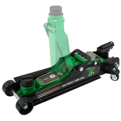 Домкрат подкатной гидравлический низкопрофильный 3т (поворотная ручка 360°,h min 85мм, h max 385мм)