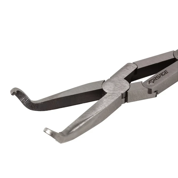 Щипцы с двойным шарнирным механизмом и закругленными губками 45гр. CR-V 13''-325мм (захват 13мм), на пластиковом держателе