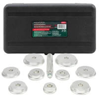 Набор инструментов для установки сальников и подшипников, 10пр. (39.5, 44.5, 50, 59, 63, 65, 72, 76, 81мм) в кейсе