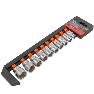 Набор головок 10пр., 3/8''(8, 10-15, 17, 19, 21мм),на пластиковом держателе