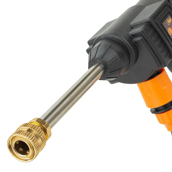 Мойка высокого давления аккумуляторная (24В,15 Бар,2.8 л/мин, батарея 1500 мАч, зарядка 3-5ч, щеточный двигатель)