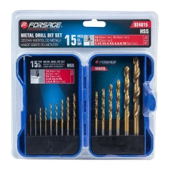 Набор сверл по металлу 15пр(1.5-2шт,2-2шт,2.5-2шт,3,3.2,3.5,4,4.5,5,6,8,10мм)в кейсе