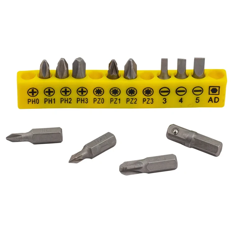 Набор бит 12пр.25мм, 1/4,PX-0,1,2,3. PZ-0,1,2,3. SL-3,4,5. AD