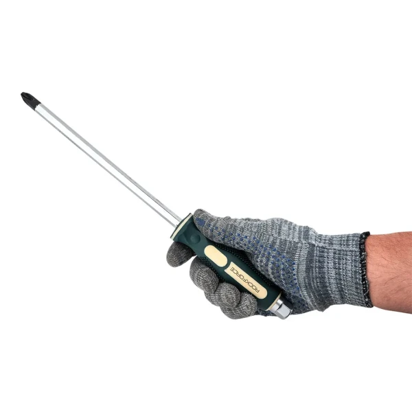 Набор отверток силовых ударных магнитных 12пр. (SL: 6х38,3.2х75,5х75,6х100,8х150,9.5х200мм PH: 2х38,0х75, 1х75, 2х100, 3х150, 4х200мм), в кейсе