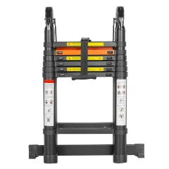 Лестница-стремянка телескопическая алюминиевая многофункциональная (2.2+2.2м, 7+7ступенек, max нагрузка 150кг, вес 16кг)