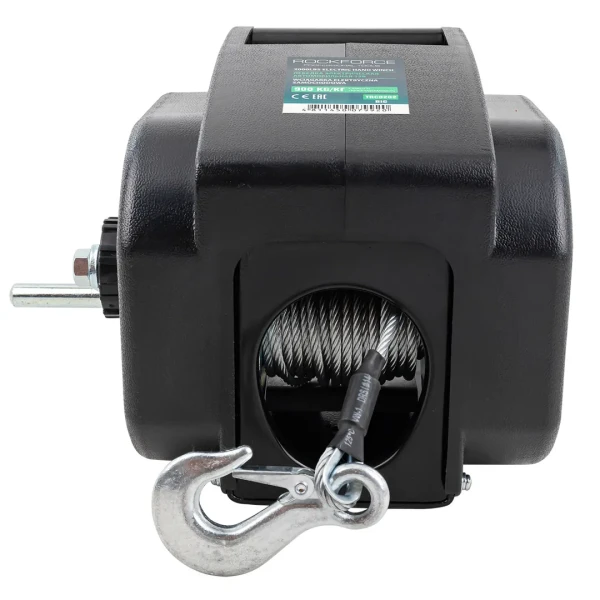 Лебедка электрическая автомобильная 12В, 300W, 900кг (крепление за ''фаркоп'', стальной трос-10м)