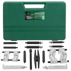Набор съемников комбинированный 14пр. (сегментного типа: 30-50, 50-75мм, двухлапый: 120мм), в кейсе