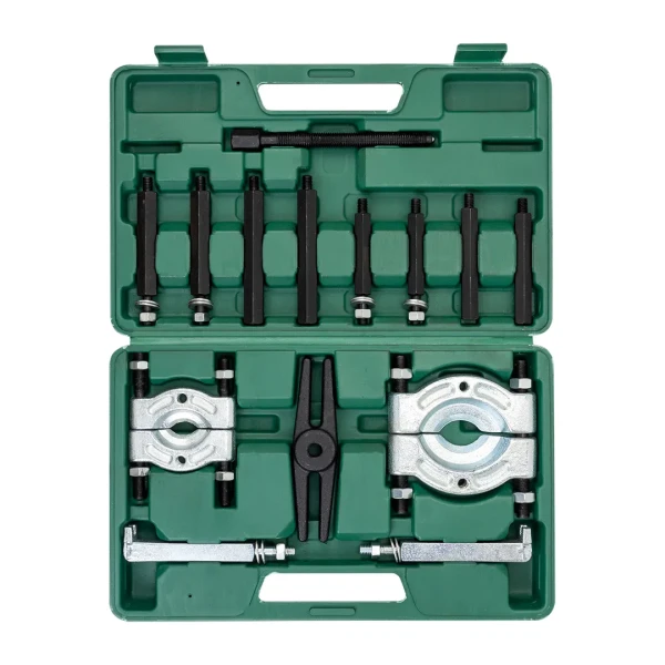 Набор съемников комбинированный 14пр. (сегментного типа: 30-50, 50-75мм, двухлапый: 120мм), в кейсе