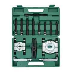 Набор съемников комбинированный 14пр. (сегментного типа: 30-50, 50-75мм, двухлапый: 120мм), в кейсе