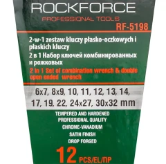 Набор ключей комбинированных и рожковых,12пр.(6х7,8х9,10,11,12,13,14,17,19,22,24х27,30х32мм),в пластиковом держателе