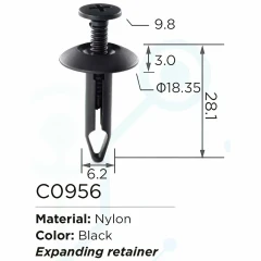 Клипса для крепления внутренней обшивки а/м универсальная пластиковая (100шт/уп.)