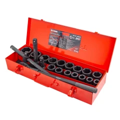 Набор инструментов ударных 21пр, 3/4''(6гр.)(17,19,21,22,24,27,30,32,34,35,36,36-12гр.,38,41,46,50мм), в метал. кейсе