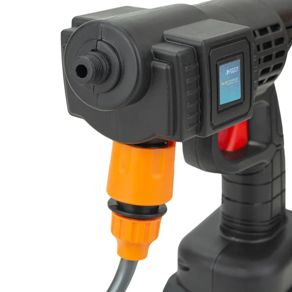 Мойка высокого давления аккумуляторная (24В,15 Бар,2.8 л/мин, батарея 1500 мАч, зарядка 3-5ч, щеточный двигатель)