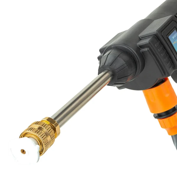 Мойка высокого давления аккумуляторная (24В,15 Бар,2.8 л/мин, батарея 1500 мАч, зарядка 3-5ч, щеточный двигатель)