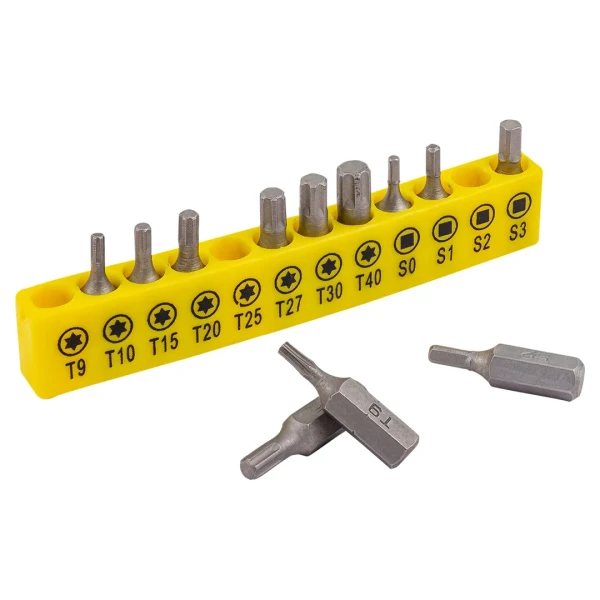 Набор бит 12пр.25мм, 1/4, TORX T-9,10,15,20,25,27,30,40 S-0,1,2,3.