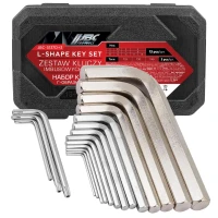 Ключи Г-образные 6-гранные, набор 13+3пр. (2, 2.5, 3-8, 10, 12, 14, 17, 19мм + T25, T30, T40)